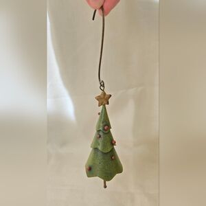 Metal Christmas Tree Bell Ornament w/ Hanger